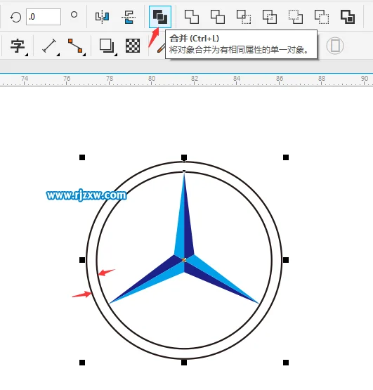 CDRX8设计奔驰标志LOGO教程