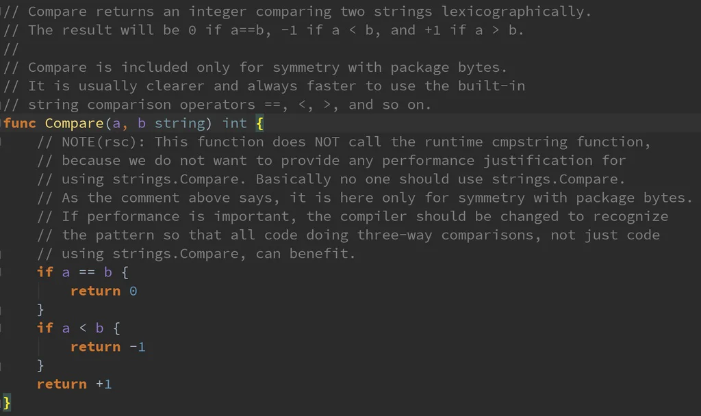 strings.Compare