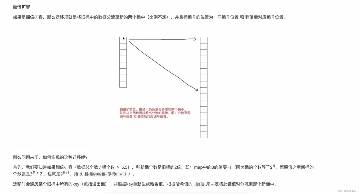 - bucket 搬迁是逐步进行的，每进行一次赋值，会做至少一次搬迁工作。