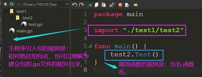 Golang自定义包并导入包