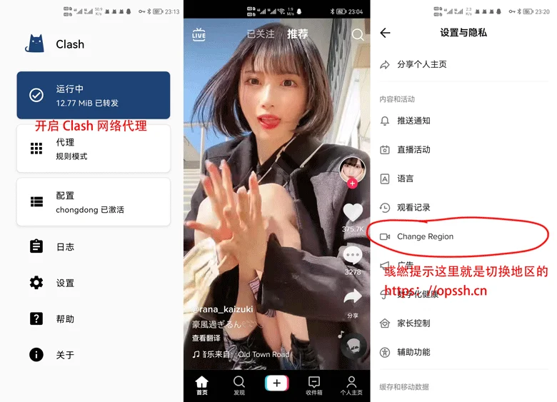 开启代理开始使用Tiktok