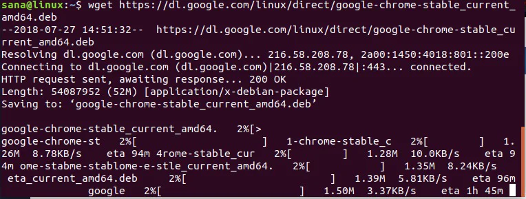 Install Chrome .de Package