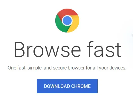 Download Chrome from Google homepage