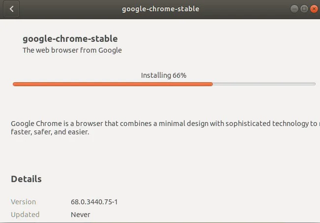 Installing the stable version of Google Chrome