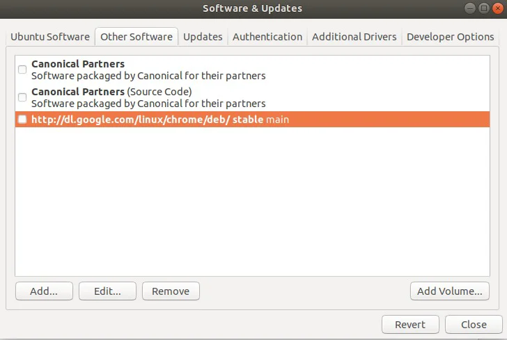 Remove Google Chrome Ubuntu repository