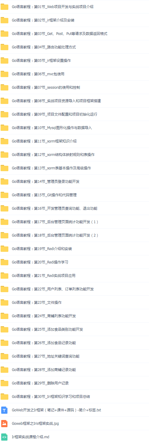 30套Go语言入门篇+项目实战篇+高级篇+架构篇+运维篇精讲视频教程插图(27)
