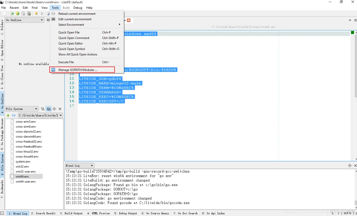 WindowsGoLang集成开发环境配置_golang_06