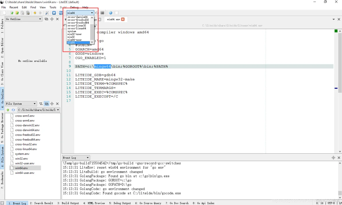 WindowsGoLang集成开发环境配置_LiteIDE_04