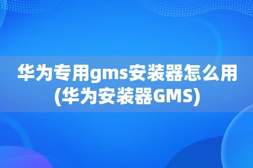 华为专用gms安装器怎么用(华为安装器GMS)-图1