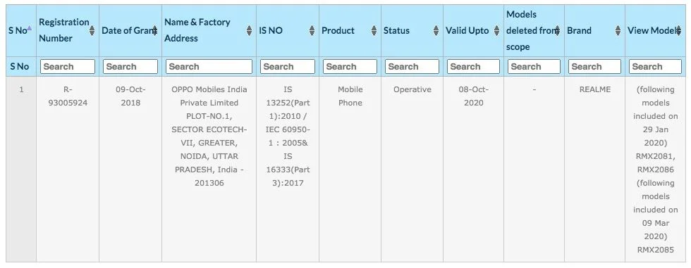 Realme X3 BIS Certification