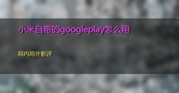 小米自带的googleplay怎么用的相关图片