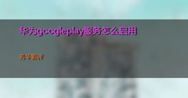 华为googleplay服务怎么启用的相关图片