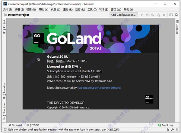 goland 2019.1中文补丁