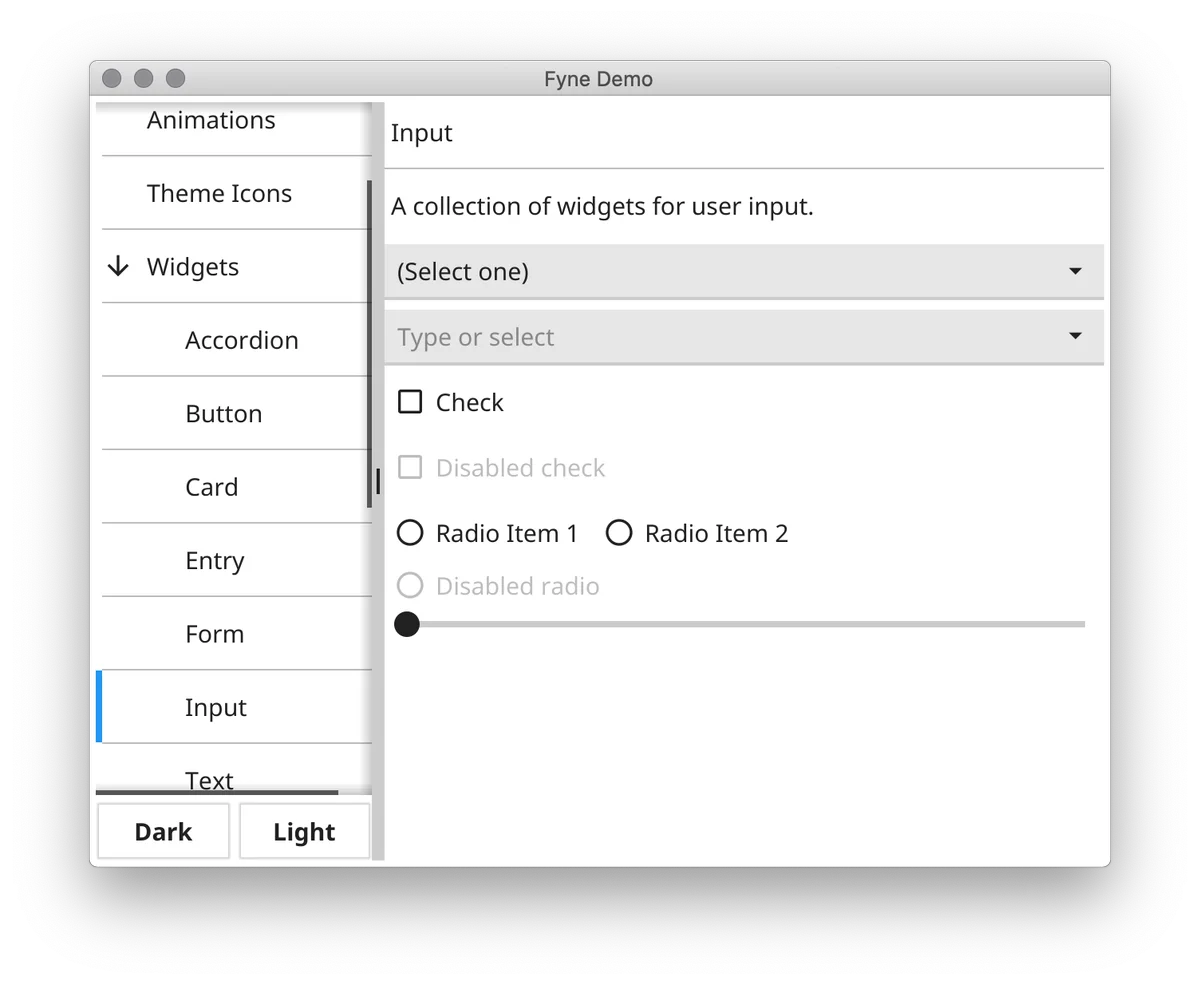 Fyne Demo Light Theme