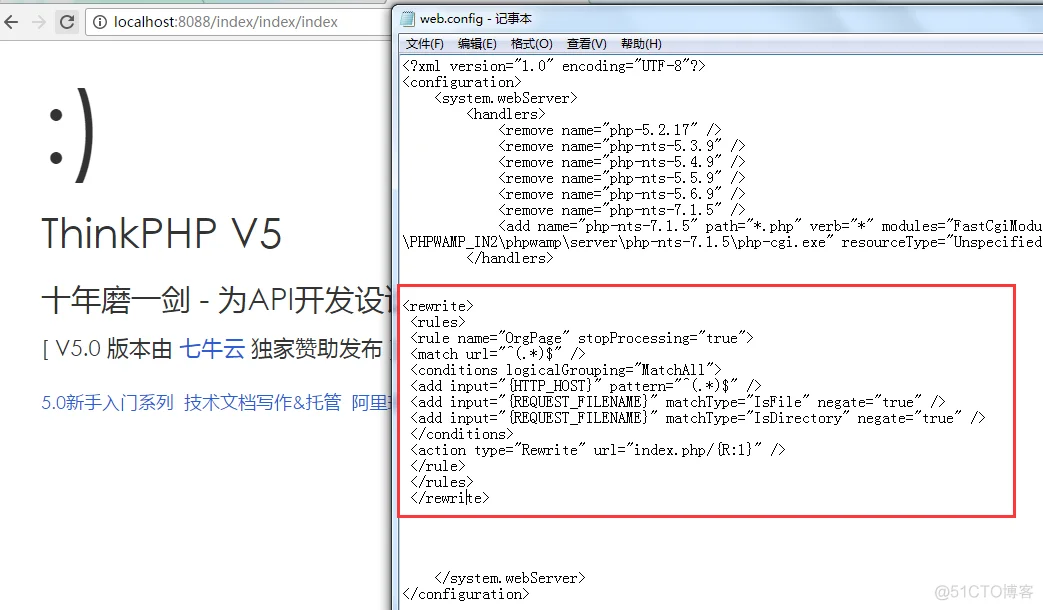 最新ThinkPHP V5在iis、nginx、apache下的安装过程、包含伪静态引起的错误_ThinkPHP_20