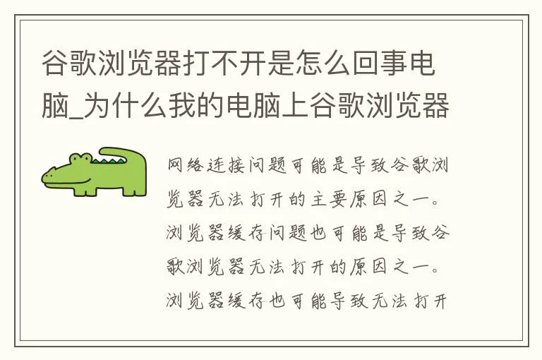 谷歌浏览器打不开是怎么回事电脑_为什么我的电脑上谷歌浏览器无法打开？